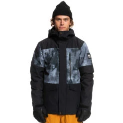 Giacca Snowboard Quiksilver MISSION PRINTED BLOCK TRUE BLACK QUIET STORM 2023